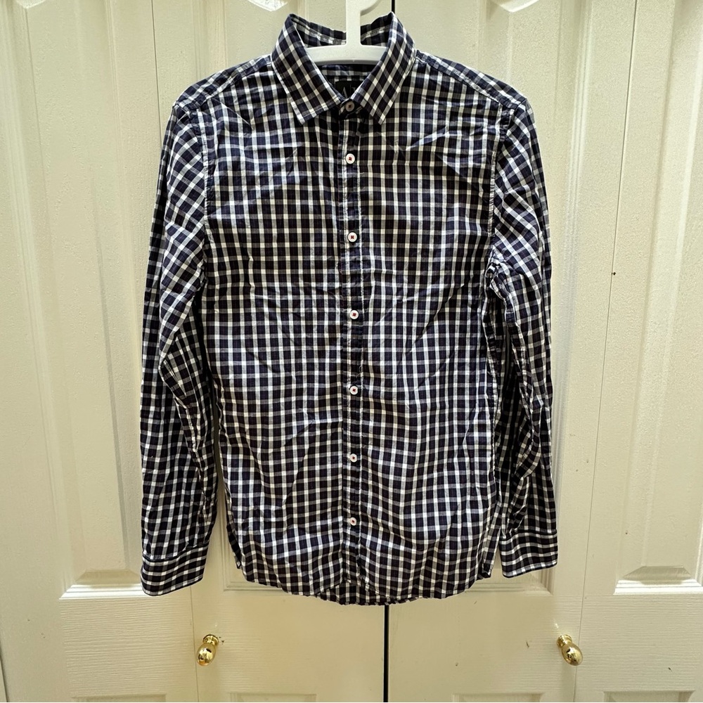 Armani Exchange Navy and White & Red Plaid Shirt S